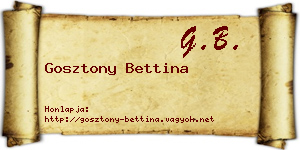 Gosztony Bettina névjegykártya